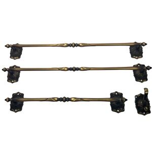 Vintage Amerock Carriage Brass Bathroom Hardware Set 3 Towel Bars 1 Robe Hook